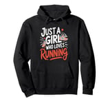 Running Lover Just A Girl Who Loves Running enthusiasts Pullover Hoodie