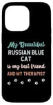 Coque pour iPhone 14 Pro Max Chat bleu russe, maman, papa, propriétaire, amant, thérapeute et ami