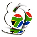 4x Heart MDF Coasters - South Africa Pretoria Flag  #9121