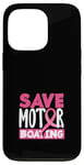 Coque pour iPhone 13 Pro Save Motor Boating Sensibilisation au cancer du sein