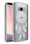 Evetane - Coque Silicone Compatible Samsung Galaxy S8 - Protection Intégrale 360, Fine et Transparente - Coque Avant & Arrière - Haute Résistance - Attrape Reve Blanc