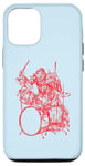 Coque pour iPhone 12/12 Pro Vampire jouant de la batterie cool batteur drôle rock musicien groupe