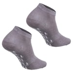 HEALLILY 5 Paires de Chaussettes de Yoga Antidérapantes pour Femmes Chaussettes en Coton Antidérapantes Pilates Barre Bikram Chaussettes de Fitness avec Poignées Gris