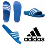 Adidas Mens Silders Slide Shoes Adilette Aqua Flip Flops Beach Sandals Blue