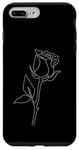 Coque pour iPhone 7 Plus/8 Plus Rose Fleur Abstraite Dessin Minimaliste one Line Art