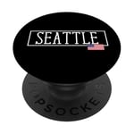 Drapeau de Seattle City USA Voyageant US Amérique Town PopSockets PopGrip Adhésif