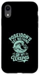 Coque pour iPhone XR Poseidon Dieu de la mer Océan Trident et vagues Illustration