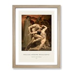 Dante And Virgil By William Adolphe Bouguereau Exhibition Museum Painting Framed Wall Art Print, Ready to Hang Picture for Living Room Bedroom Home Office Décor, Oak A4 (34 x 25 cm)