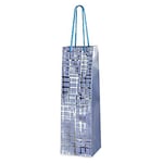 CLUB GREEN WINE BOT.BAG BLUE/SILVER 34X11X10, Card, 42.9 x 14.3 x 4.4 cm