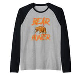 Bear Hunting Funny Wildlife Animals Hunt Raglan Baseball Tee