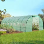 Serre tunnel 24m² verte DES ANDES - ID MARKET - bâche de rechange 140 gr/m²