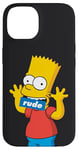 Coque pour iPhone 14 The Simpsons Bart Simpson Bouche grossière Noir