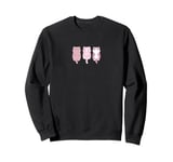 Three Adorable Pink Cats with Sugar Sprinkles Sweatshirt