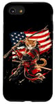 iPhone SE (2020) / 7 / 8 Cat Samurai American Flag Samurai Cat Art Patriotic Cat Case