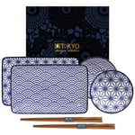 Tokyo Design-Nippon Blue Sushi Sæt 6 dele, Wave/Star