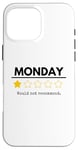 Coque pour iPhone 16 Pro Max Monday Would Not Recommend One Star Funny Office Blague