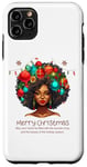 Coque pour iPhone 11 Pro Max Fille noire magique à la peau brune, mélanine, sœur de Noël