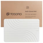 TOSORO - Tapis de Bain en Pierre, Terre de diatomées antidérapant - Séchage Rapide - Tapis de Bain Absorbant - Design élégant et Moderne, Facile à Nettoyer (59,4 x 38,1 cm, grès)