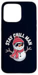 Coque pour iPhone 15 Pro Max Stay Chill, Man Cool Winter Snowman, Noël