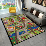 (2-60x90cm (23x35in)) Lasten leikkimatto Highway City Traffic Leikkihuoneen alueen matto, matto olohuoneen makuuhuoneen sisustukseen, lasten pelin liukumaton lattiamatto