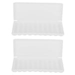 2 pièces support de batterie transparent organisateur en plastique portable étui de protection blanc conteneur de stockage de batterie pour 10 x batterie 65mm / 2.6in longueur