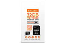 Road Angel, Carte SD 32 Go, conçu pour caméras embarquées, Convient à tous les types de smartphones et d'appareils électroniques, transfert de classe 3, adaptateur Micro SD - Noir