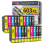 123CONSOMMABLES - 603XL - Pack de 20 Cartouches d'encre Compatible pour Epson 603 XL Etoile de Mer - pour Epson XP-2100 XP-2155 XP-3100 XP-4100 WF-2820 WF-2830 DWF WF-2870 WF-2835 WF-2850