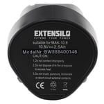 EXTENSILO Batterie compatible avec Makita DF030DWX, DF330, DF330D, DF330DWE, DF330DWEX2 outil électrique (2500 mAh, Li-ion, 10,8 V)