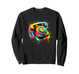 Splash Art Vintage Telephone Landline Dial Sweatshirt