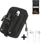 For Doogee S88 Pro Belt bag + EARPHONES big outdoor protection Holster case slee