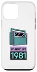 Coque pour iPhone 12 mini Purple Turquoise Made in 1981 Vintage 80s Tape Deck