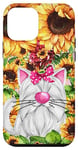 Coque pour iPhone 12 mini White Kitten Graphic For Sunflower Lover And Pink Cat Mom