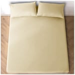 GC GAVENO CAVAILIA Housse uni Facile d'entretien, draps de lit Super Doux, taies d'oreiller en Polycoton, crème, 4Ft Double