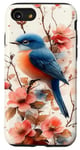 Coque pour iPhone SE (2020) / 7 / 8 Oiseau Roses Fleur Aquarelle Bluebird