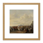 Lingelbach Arrival Prince William II At Welna 8X8 Inch Square Wooden Framed Wall Art Print Picture with Mount