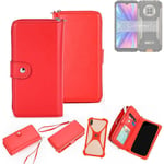 Portefeuille Couverture de téléphone portable pour Doogee S96 GT rouge