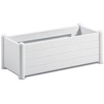 STEFANPLAST Bac à fleurs rectangulaire - Finition en bois - 100x43xH35cm - 80L - Blanc