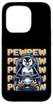 iPhone 15 Pro Cute Gaming Penguin Pew Video Game Graphic Men Kids Women Case