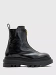 AllSaints Othello Leather Zip Boots, Black