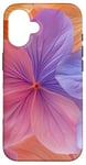 Coque pour iPhone 16 Mélange floral romantique dans des tons orange chaud et bleu froid