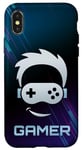 Coque pour iPhone X/XS Manette de jeu vidéo Gamer Face Player