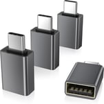 Adaptateur USB C vers USB 4 Pack,Type C Mâle USB A 3.0 Femelle Convertisseur,Thunderbolt 4 OTG pour MacBook Pro 2023,iPhone 15 16,iPad Air 4 5 Mini 6,Surface Go,Galaxy S24 S23 A54,Z Fold Flip.[G1318]