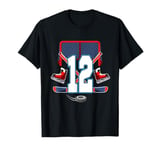 12th Birthday Boy Ice Hockey Theme 12 Year Old Party T-Shirt