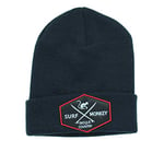 Bonnet à revers pour Homme - Surf Monkey beanie - Taille unique - Bonnet jaune - bonnet hiver - Original beanie - patch en cuir sur le revers - envoi gratuit - surfer sur le pays basque