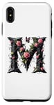 Coque pour iPhone XS Max Letter M Initial Floral Monogram Rose Pink Flower Butterfly