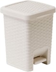 Addis Rattan Effect Pedal Bin, 6L - Cream 20 X 20 X 27.5 CM