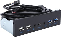 Adaptateur de Panneau Avant 5,25 Pouces, USB 3.0/ USB 2.0 Hub Audio Ports, Carte d'Extension d'Ordinateur, Panneau Avant de la Disquette pour WINXP/Windows 7/8/10/2003.[V1176]