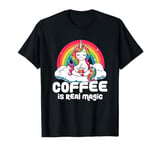 Coffee Is Real Magic Unicorn Rainbow T-Shirt