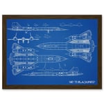 SR-71 Blackbird Habu US Airforce Aircraft Spy Plane Blueprint Plan Artwork Framed Wall Art Print A4