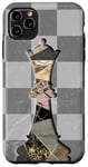 Coque pour iPhone 11 Pro Max Jeu d'échecs Gambit Marbling Queen Échiquier à carreaux